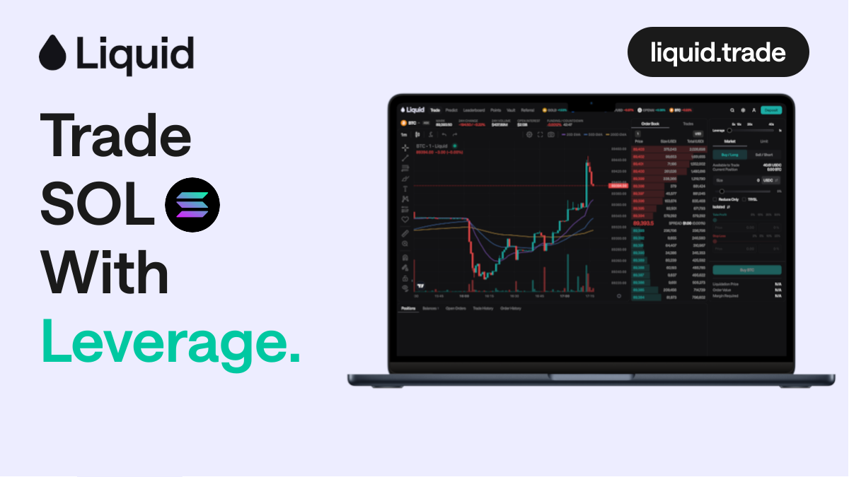 Trade SOL with Leverage 24/7 on Liquid